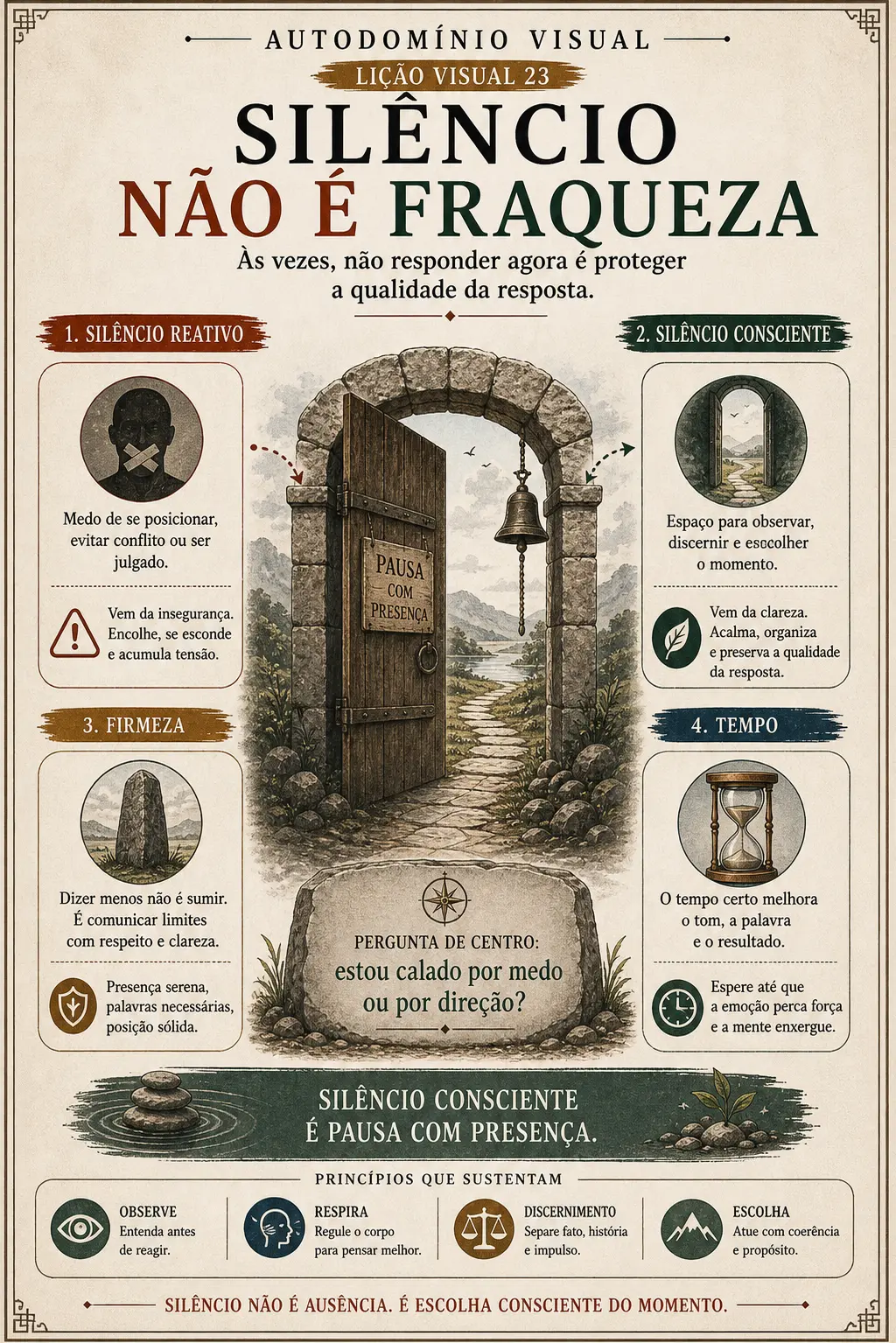 Prévia da lição visual Silêncio não é fraqueza